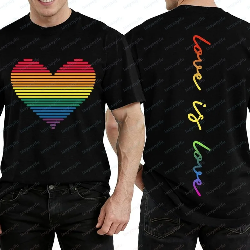 Pride T Shirt for Men LGBT Gay Pride Shirt Rainbow T-Shirt Love Is Love Short Sleeve Tee Tops Festival Vintage Fashion Camisetas