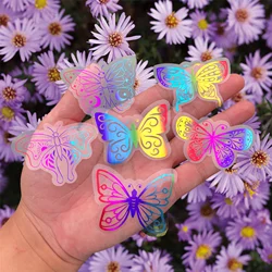 100 Pack Colorful Butterfly Stickers - Transparent Waterproof Adhesive, Disposable DIY Decoration Material