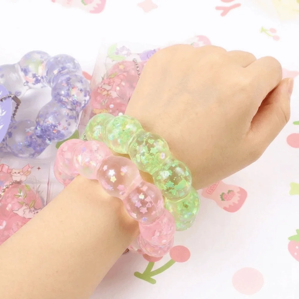 Party Favor Funny Maltose Slow Rebound Bracelet Sequin Donut Portable Stretchy Doughnut Squeeze Soft Fidget Teenagers