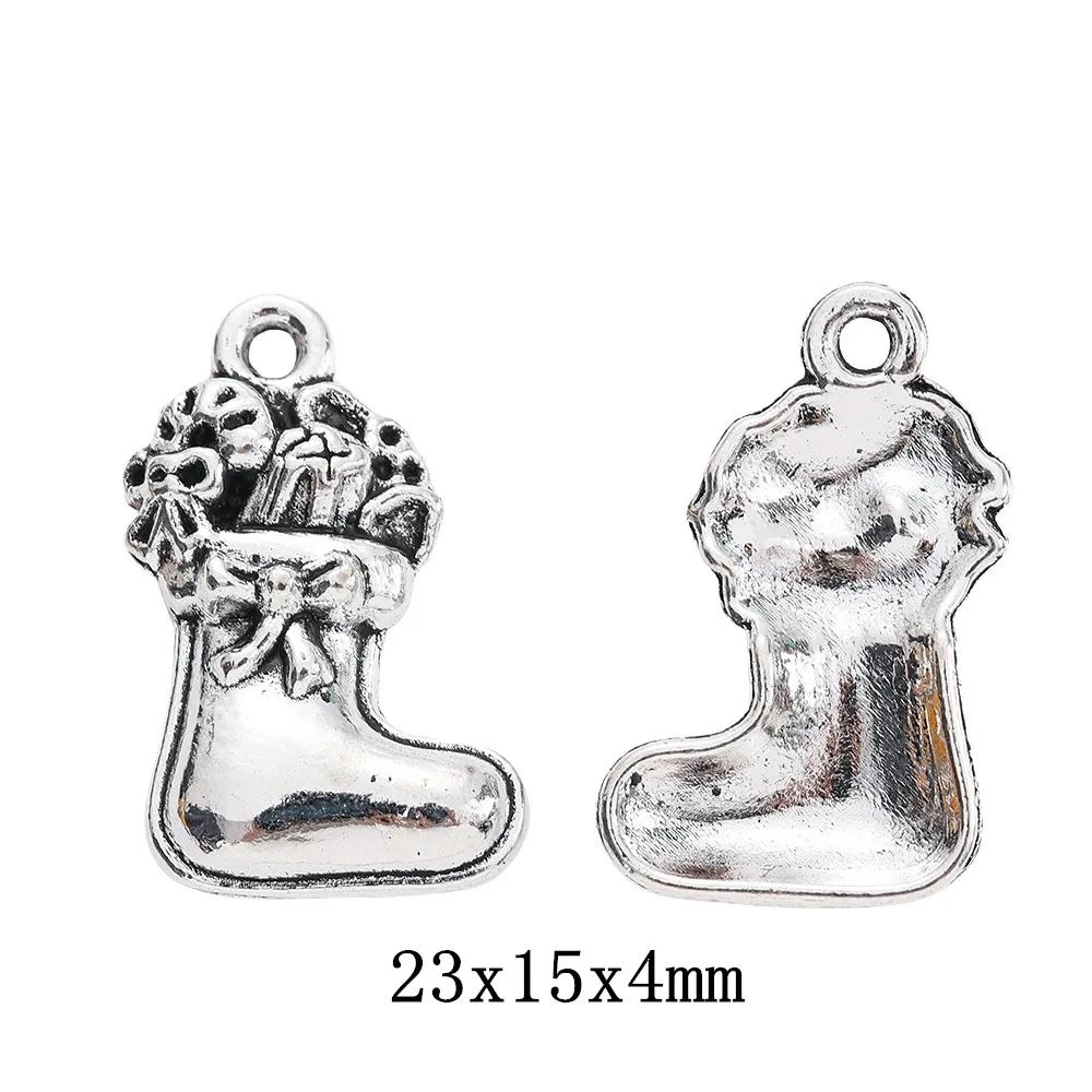 30pieces（christmas Socks）vintage zinc alloy charm metal pendant DIY jewelry discovery making accessories 2261