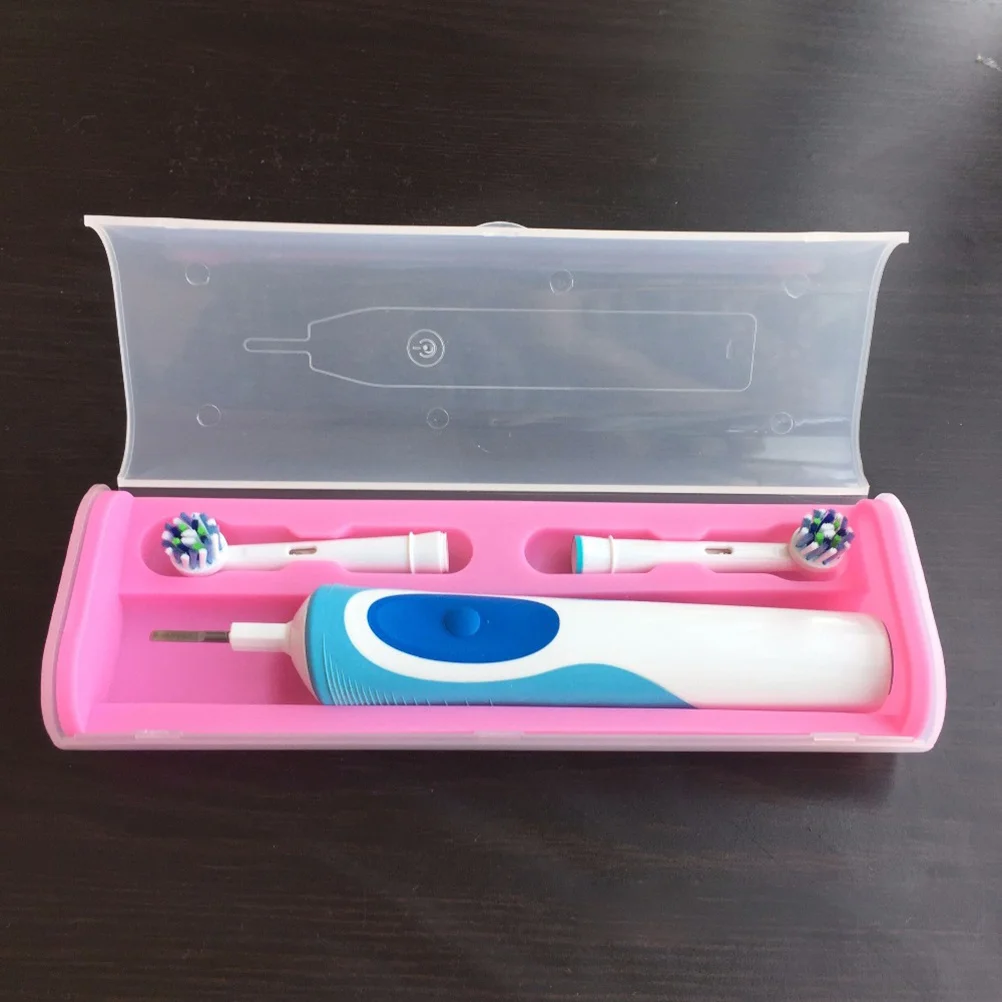 علبة فرشاة الأسنان الكهربائية المدمجة مقاس 215 × 8 × 45 سم صندوق تخزين للسفر لرأسين وفرشاة واحدة حقيبة سفر لفرشاة الأسنان الأرجوانية