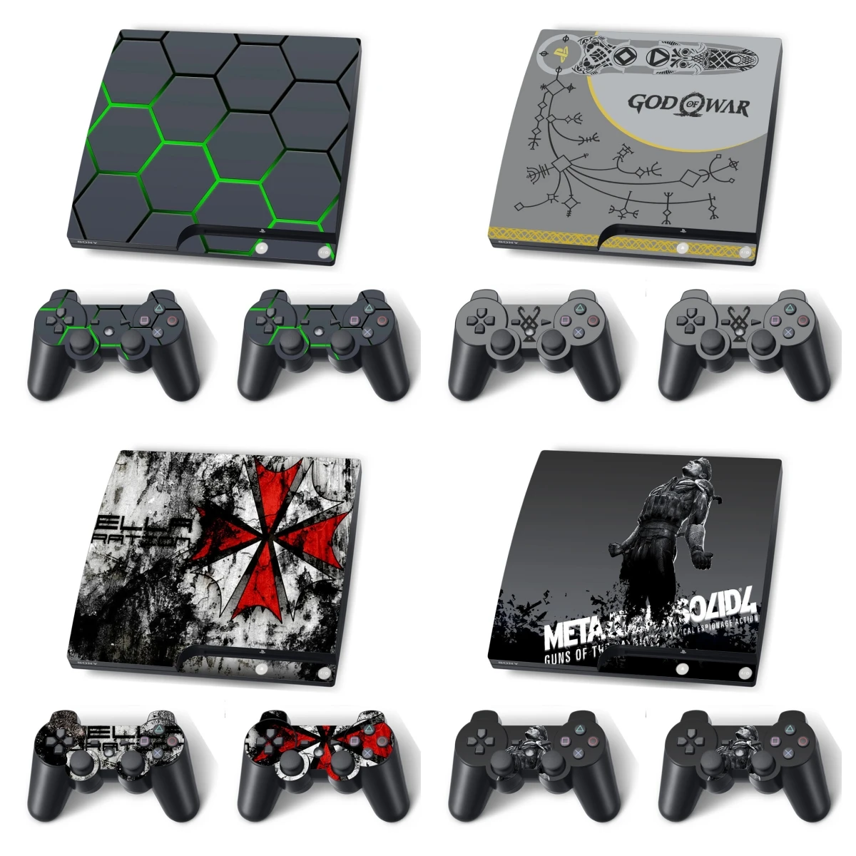 Vinilo Adhesivo Personalizado para Consola PS3 Slim y Controles, Diseño Personalizado
