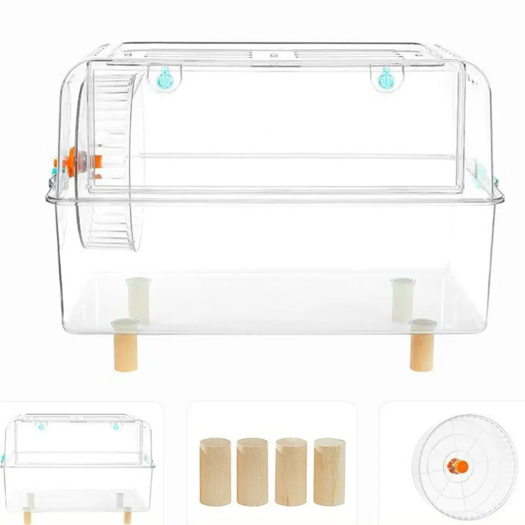 الجملة قفص أكريليك هامستر كبير صندوق خنزير غينيا شفاف #6