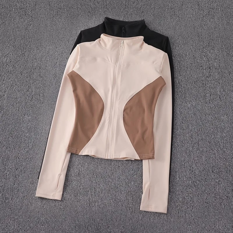 

2024 long-sleeved sports sweater gym tops fitness sports jacket new women yoga jackets