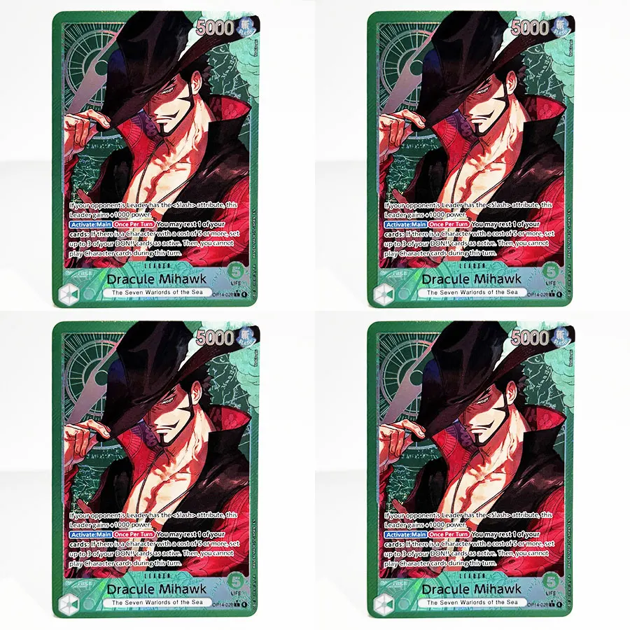 Proxy One Piece Card OP14 The Azure Sea's Seven Dracule Mihawk Donquixote Doflamingo Anime TCG Holographic Collectible Trading