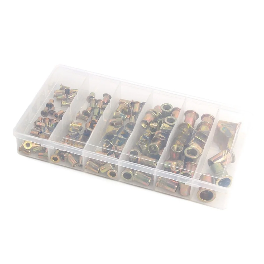 150PCS Zinc Galvanized Rivet Nut Assortment Kit for M3 M5 for m6 M8 for m10 Applications in For Home Workshop and Industrial Use