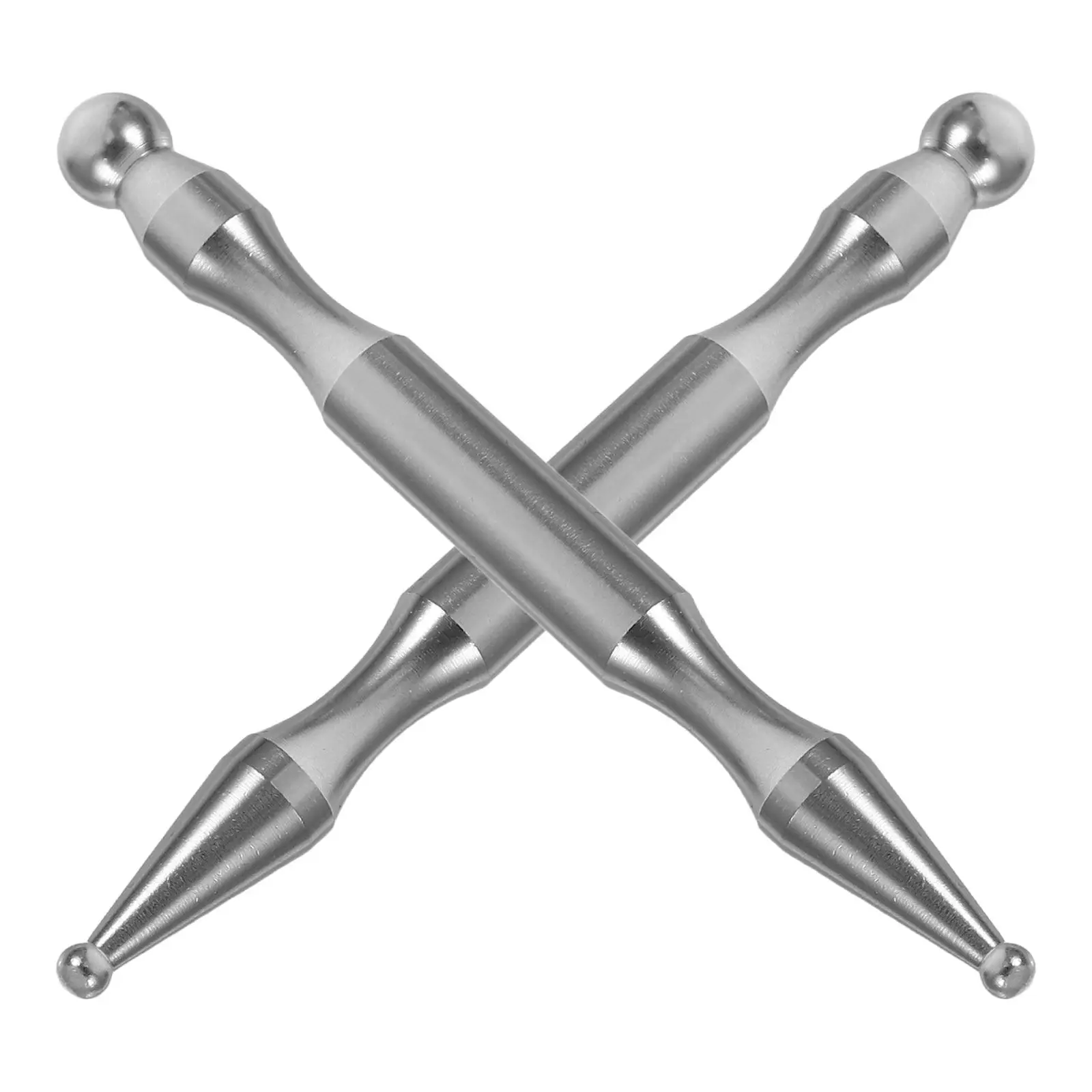 

Набор из 2 массажных ручек из нержавеющей стали для точечного массажа шеи и лица, ручной инструмент для глубокого тканевого массажа и рефлексологии, для полного расслабления мышц тела