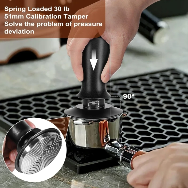 6 Coffee Accessories Set With 53Mm Tamper Distribution And Filter Screen For Cafes D2RD