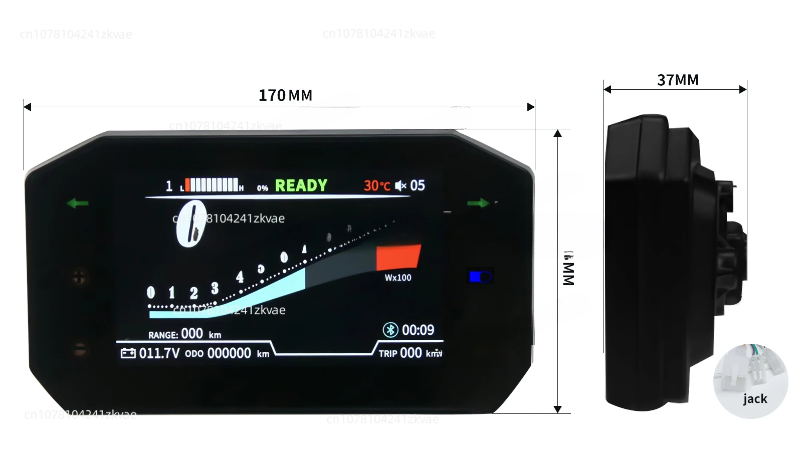 Modifications Electric Motorcycle LCD  TFT Display Screen Speedometer for Motorbike Upgrades Aftermarket Accessories