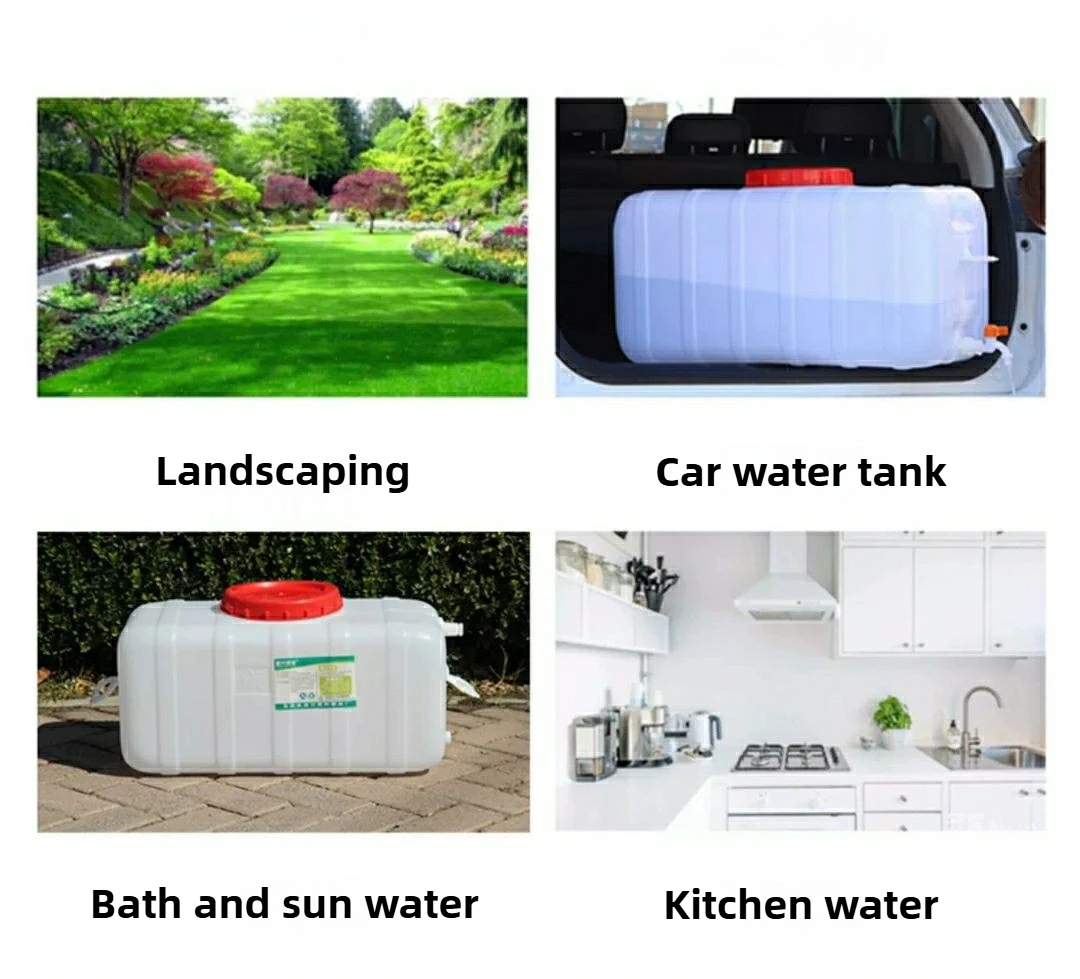 160L RV Household Thickened Water Tank Plastic Bucket Horizontal Rectangular Water Storage Tower Vehicle Mounted Water Weservo