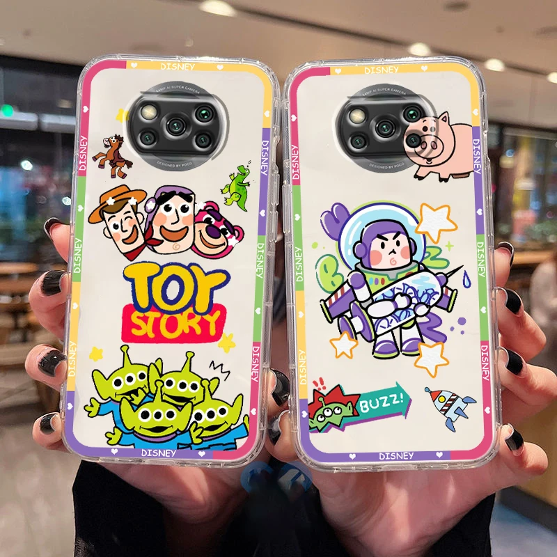 Toy Story Disney Buzz For Xiaomi Poco X5 X3 X4 Pro NFC F4 F3 F2 GT M5 M5s M4 M3 C55 C50 C40 5G Transparent Phone Case