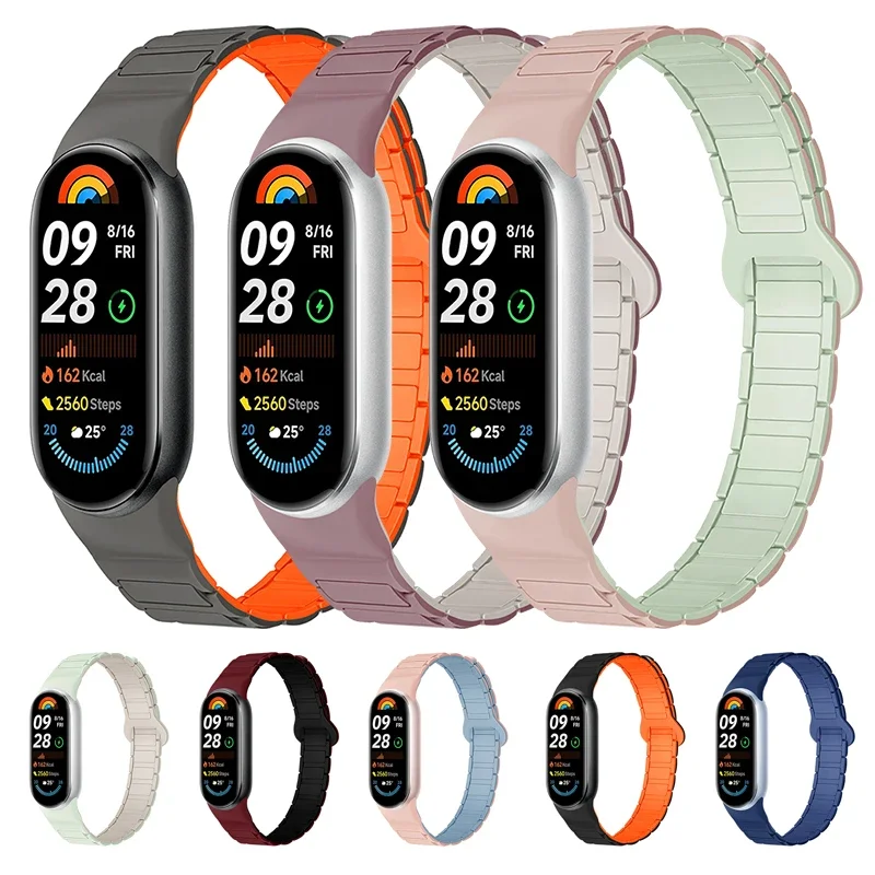 Magnetische Schleife Armband Für Mi Band 10 Strap Silikon Sport Armband Für Xiaomi Mi Band 10 9 8 Correa band Armband Zubehör