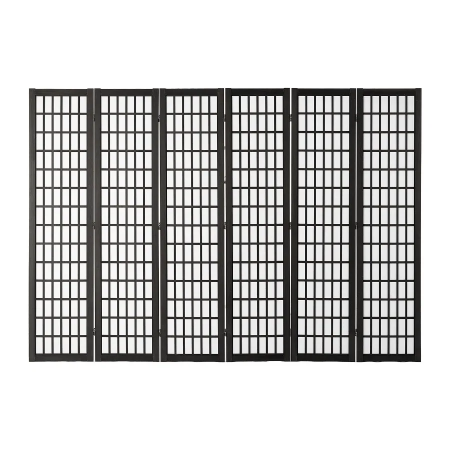 6 Panel Japanese Room Divider Folding Privacy Screen Indoor Portable Partition Dividers and Decoration Screens for Room Separat