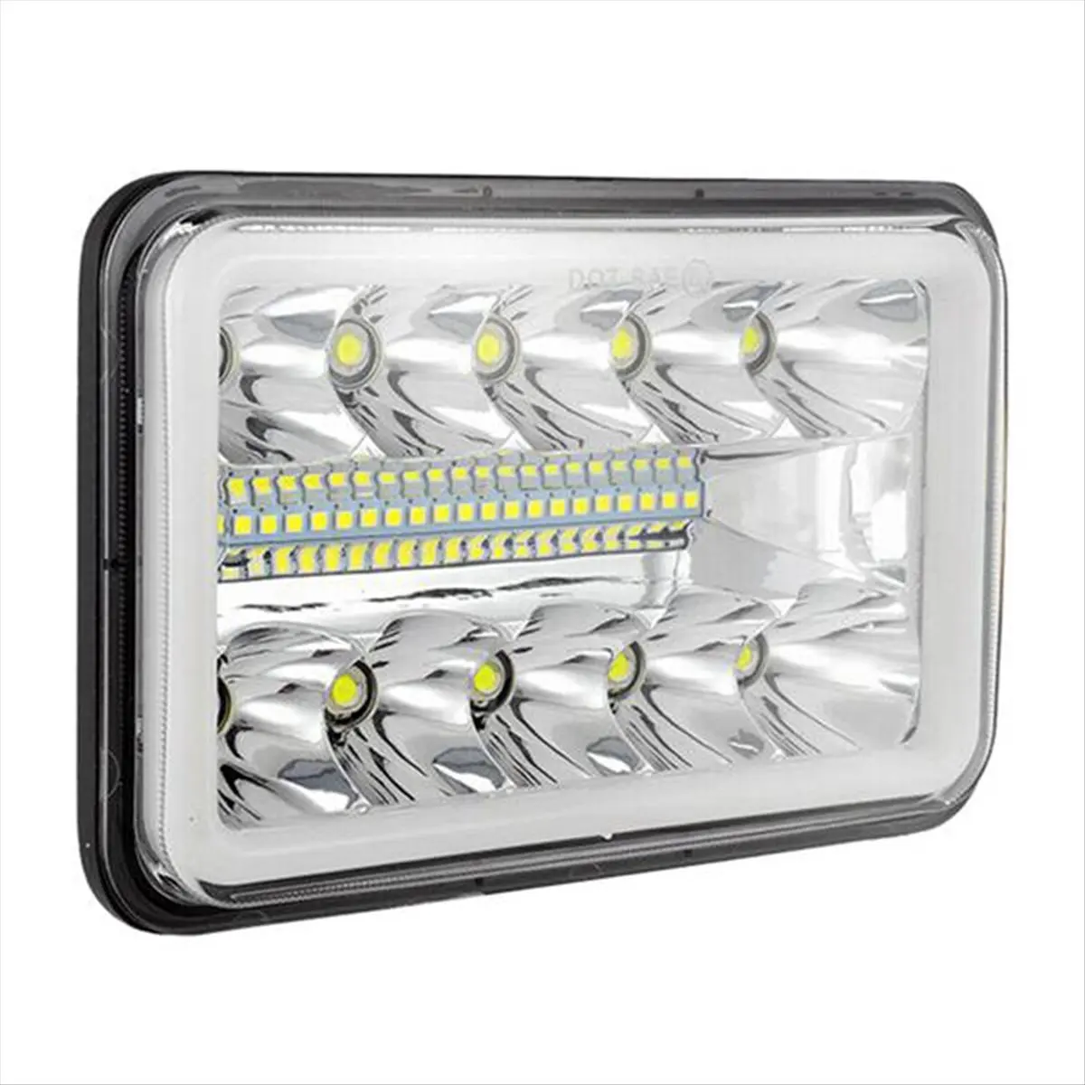 AA19 4 X 6inch Led Drl Light Bulb Crystal Clear Sealed Beam Head Light Lamp Headlight 6X4 Truck Motocross Headlights Part