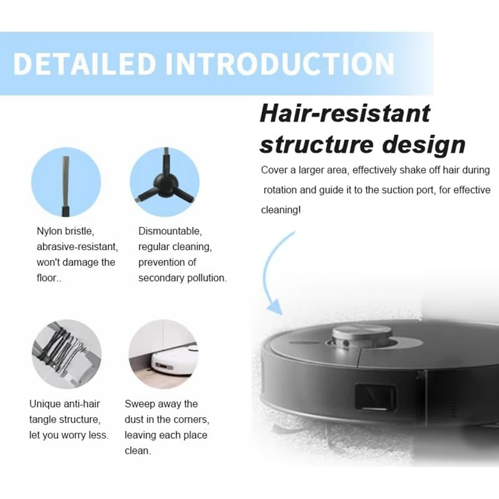 A44T لـ Xiaomi X20 Max، X20 Pro أجزاء المكنسة الكهربائية فرشاة جانبية رئيسية فلتر Hepa ممسحة أكياس غبار من القماش