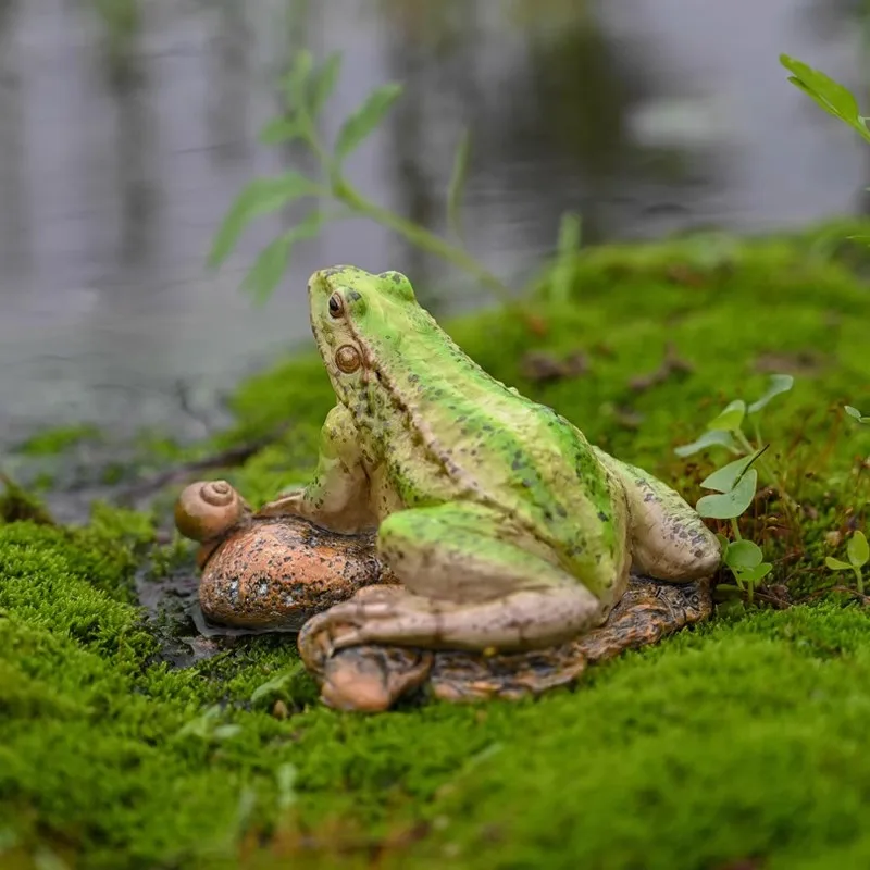 Garden cute frog ornament mini landscape frogs flower pot decoration landscape resin handicrafts