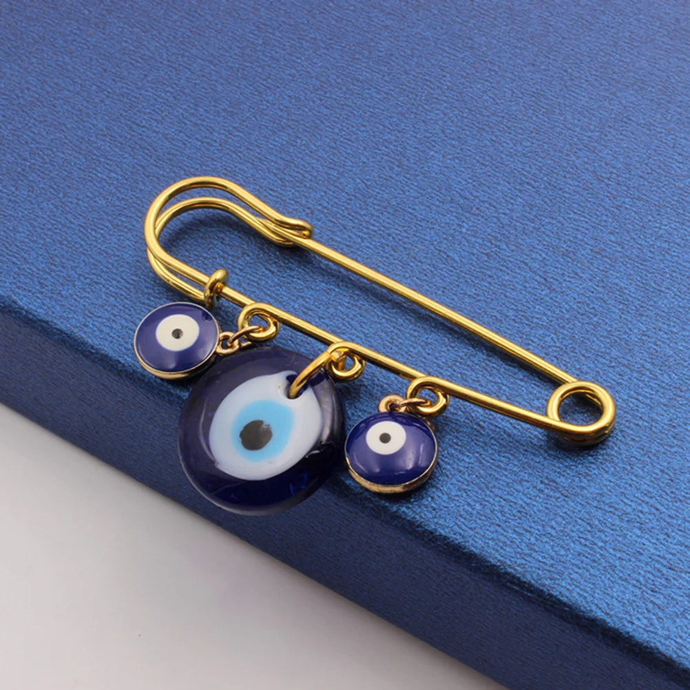 

3pcs Evil Eye Pin Brooch Resin Buckle Gold Color Pendant for Sweater Shawl Scarf Dress Backpack Gifts Accessories Craft Sewing
