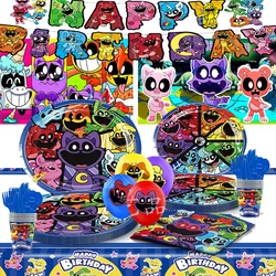 Smiling Critters Theme Birthday Party Decoration Set Balloons Banner Cake Topper Background Set Supplies For Kids Baby Shower