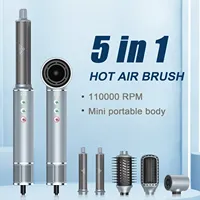 5 In 1 Hair Dryer Brush Electric Hot Air Straightener Multi Hair Styling Blowing Comb Rotating Curling Iron Set Professional