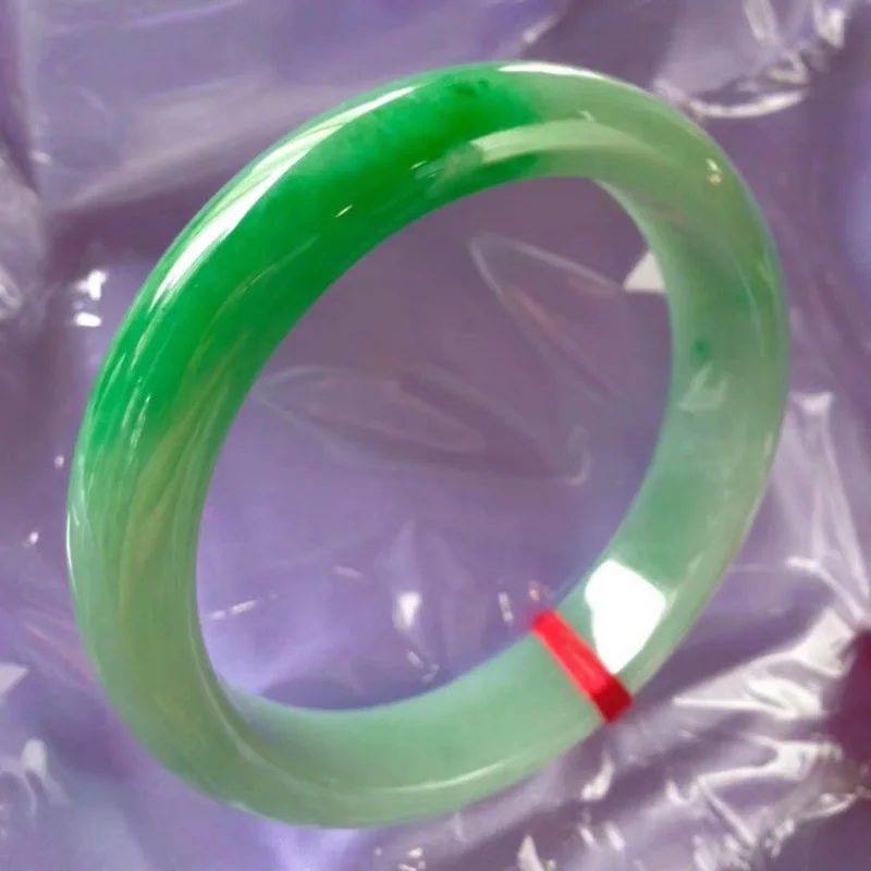 

round Bar Myanmar Ice-like Transparent Moisturizing Green Spicy Jade Bracelet for Children