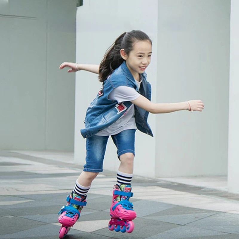 OEM Professional Adjustable Lightweight Kids Inline Roller Skates Outdoor Speed Skate High Elastic PU Wheels Girls Boys Youth