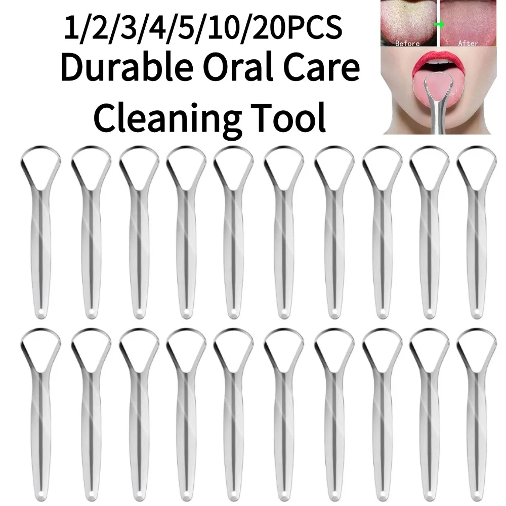 Stainless Steel Hollow Tongue Scraper Rustproof & Corrosion-Resistant Gentle Non-Sharp Design Durable Oral Care Cleaning Tool