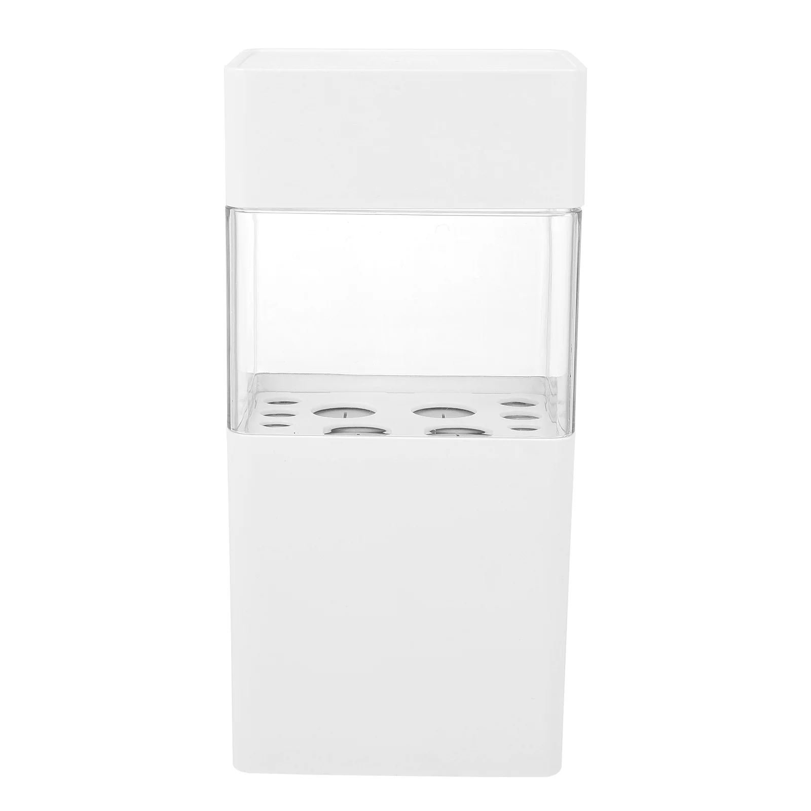 Makeup Brush Organizer Transparent Plastic Brush Holder Dustproof Bucket for Eyeliners Eyebrow Pencils Makeup Tool