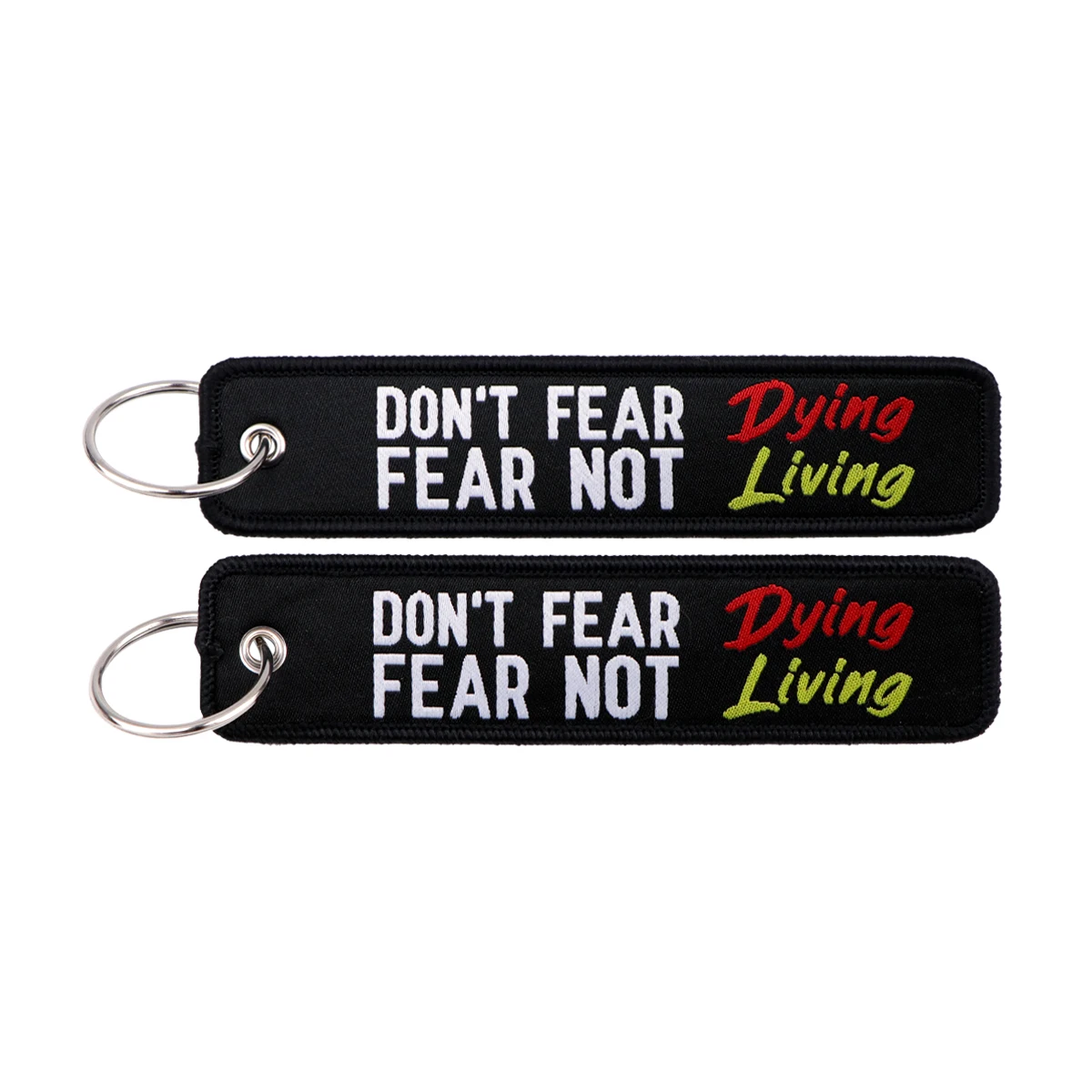 1 Stück „No Risk No Fun“ Lustige Sprüche Serie Stickerei Schlüsselanhänger Rucksack Schlüsselanhänger Motorrad Schlüsselanhänger Schlüsselringe Zubehör Geschenke