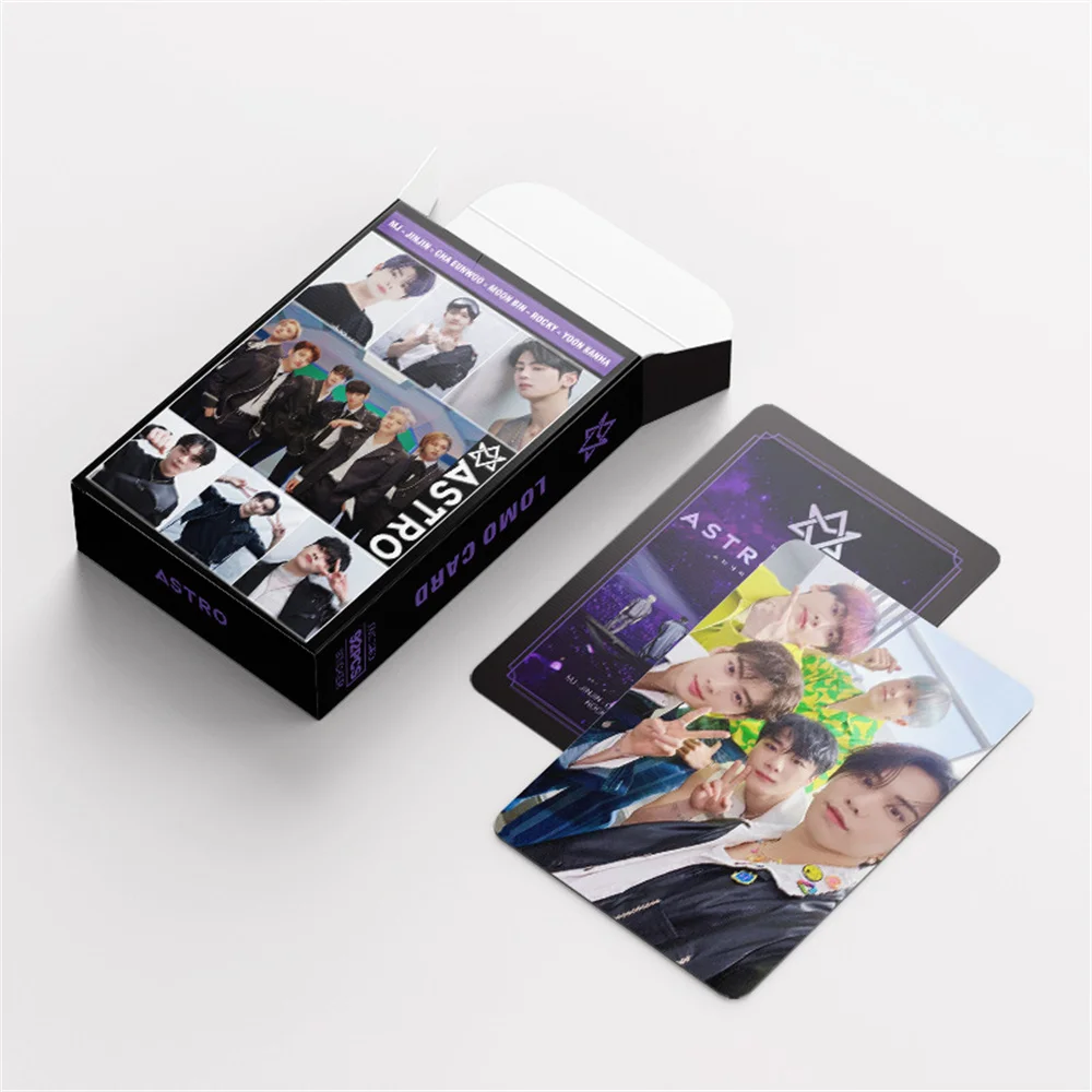 92pcs ASTRO Boxed Cards Cha EunWoo MoonBin Double Sides Colour Printing 60pcs LOMO Cards Rocky Kim Myoung Joon 32pcs Sticker