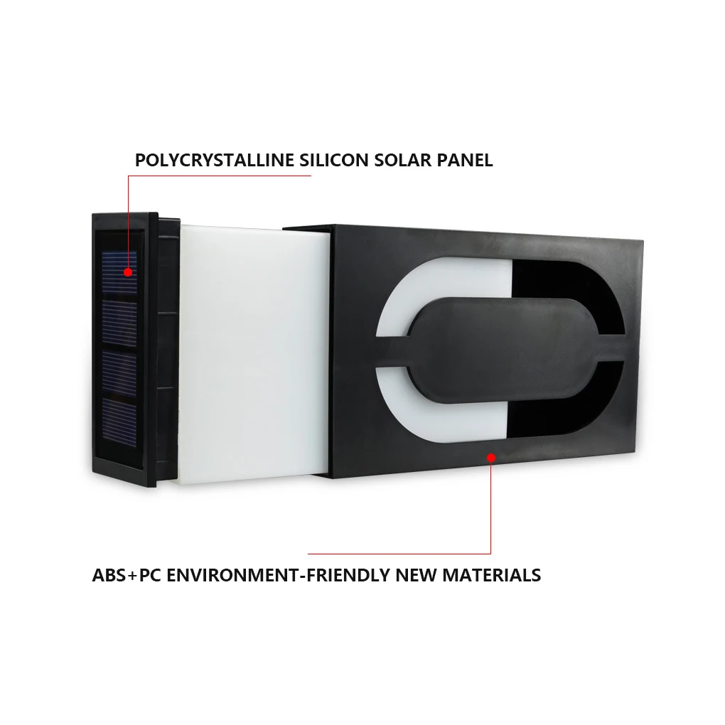 Number Light Solar Wall Lamp Digital Yard Plaque Lantern Rechargeable Address Powered Waterproof Courtyard Seven