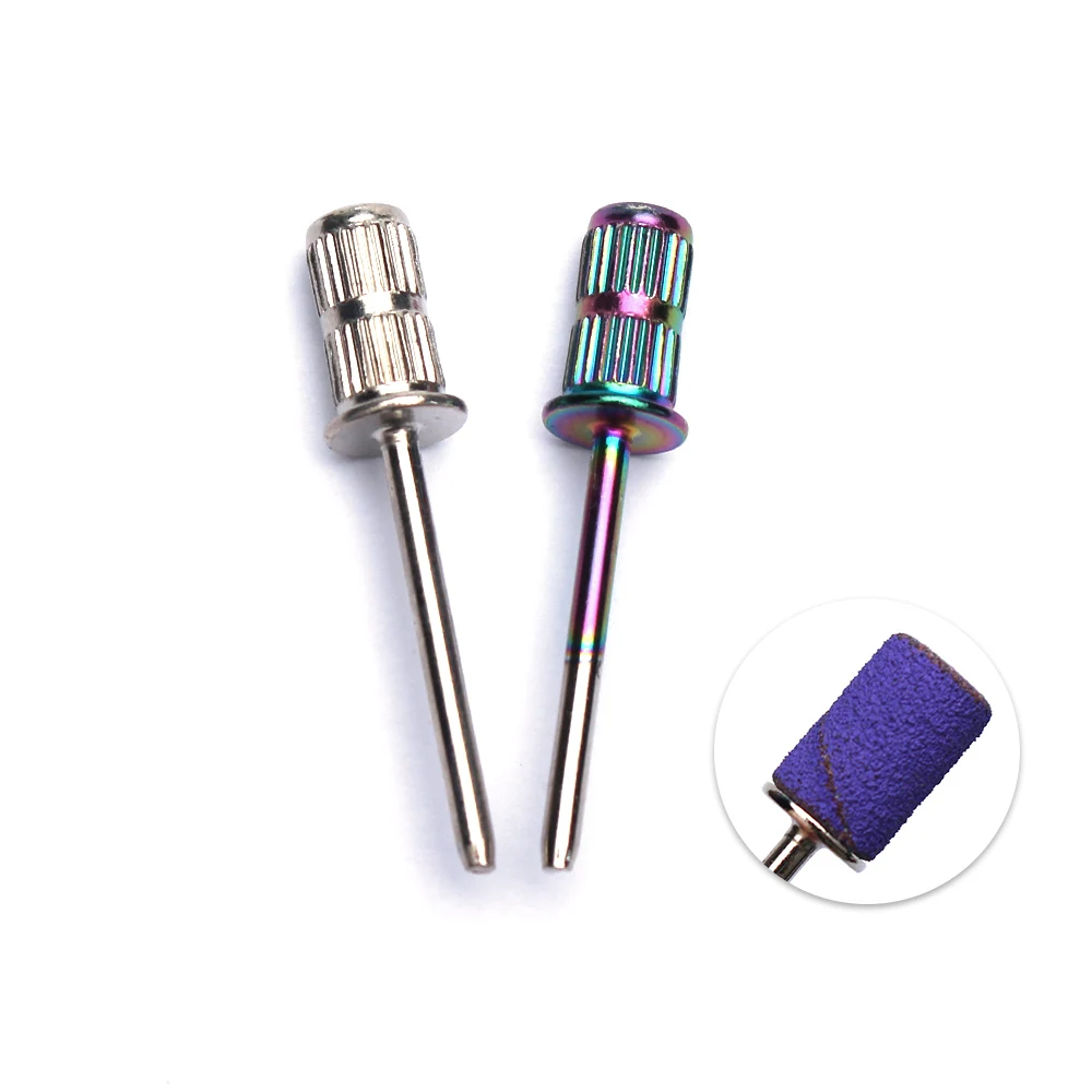 10 個レインボーマニキュア電気ネイルドリルアクセサリーマンドレルビットネイルサンディングドラムサンディングバンドペディキュア用