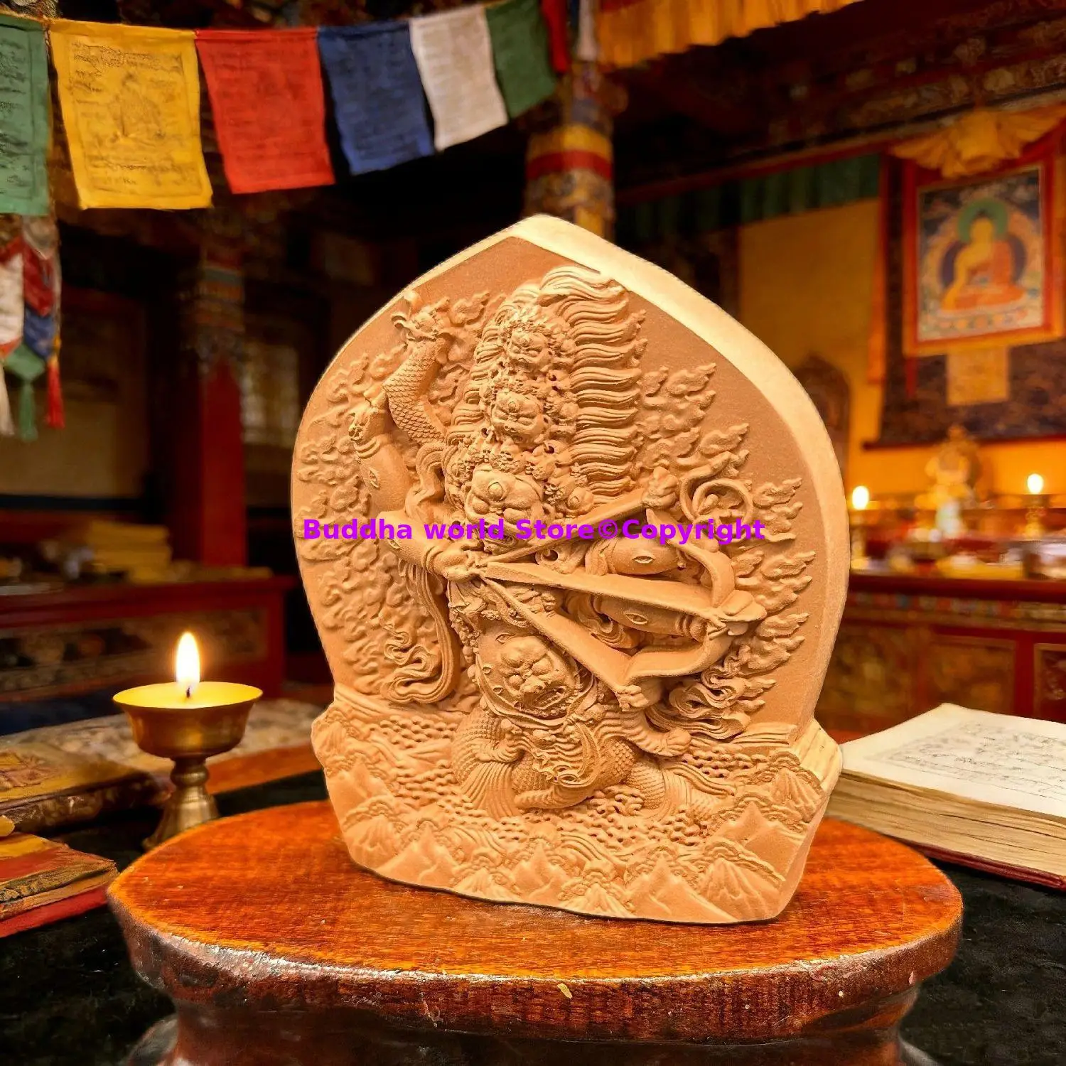 Thailand Tibet Buddhism Rahula Dharma Guardian Handmade pottery clay buddha Holy tsha-tsha Buddhist temple monk LAMA worship