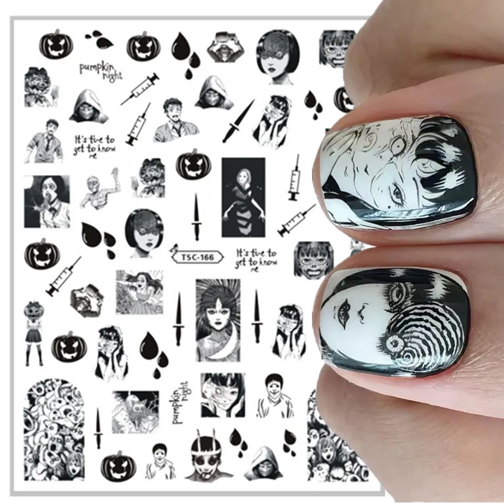TSC-161-273-259 Bleaching 3d Nail Art Stickers Decal Slider anime nails Tomie ブリーチ died gay