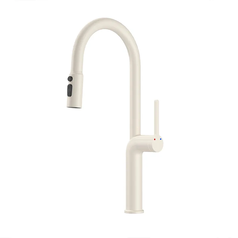 

Kitchen pull-out faucet, hot and cold water retractable, rotatable