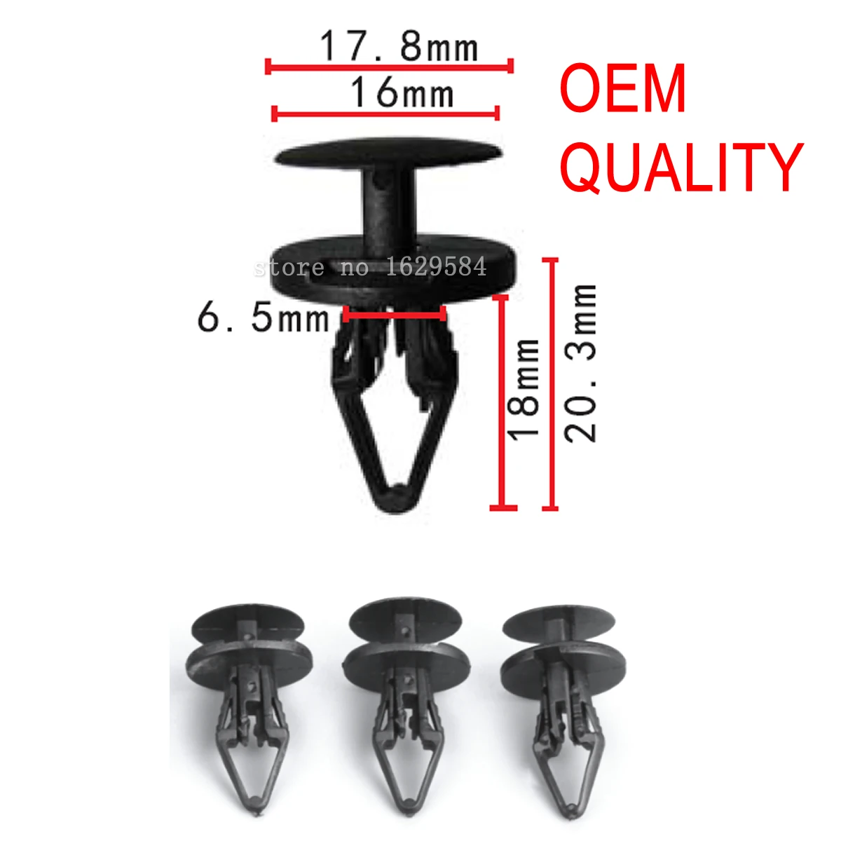 10/50/100x OEM Trim  Bumper Wheel Arch Lining clips for Ford Opel GM Chrysler W713610S300 06508863AA  06508863-AA  11589289