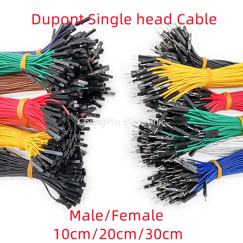 5pcs Dupont 2.54MM Pitch Single head Male Female 1P Dupont cable connector 26AWG Jumper Cable Wire