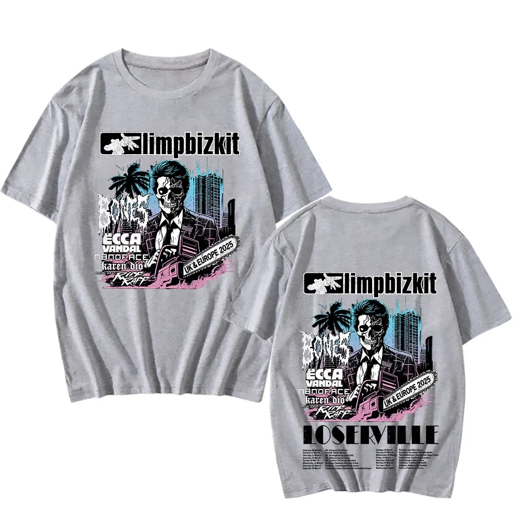 Limp Bizkit UK and Europe Tour 2025 T-shirt Rap Rock Vintage Cotton Tees New Enjoy First Tshirts Unisex Fashion Crewneck Clothes image 5