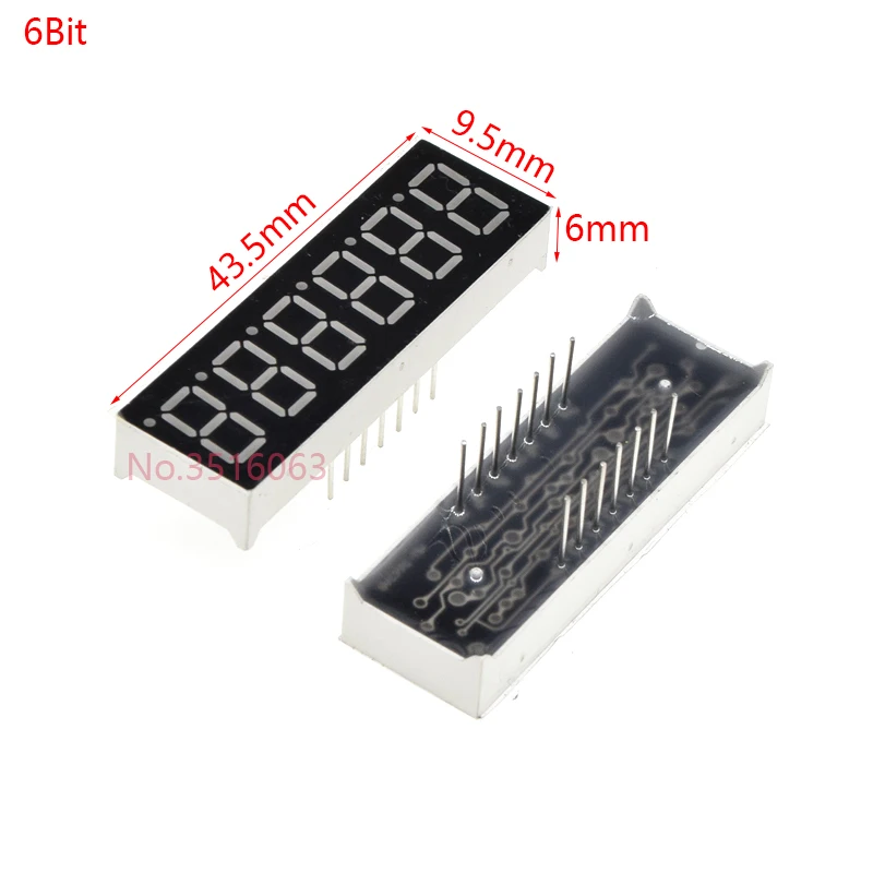 2/5PCS 0.36inch 7 Segment 6bit Red Digital Tube Common Cathode/Common Anode CC/CA LED Digit Display  0.56 inch