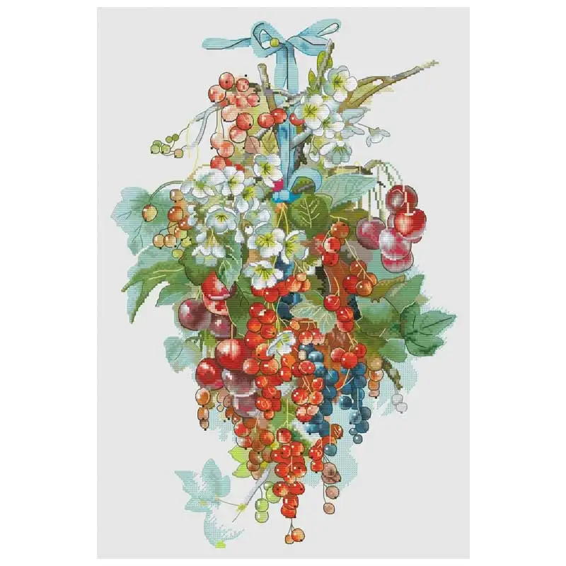 A Bountiful Harvest of Fruits Patterns Counted Cross Stitch Sets DIY 11CT 14CT 16CT 18CT Cross Stitch Kits Embroidery Needlework