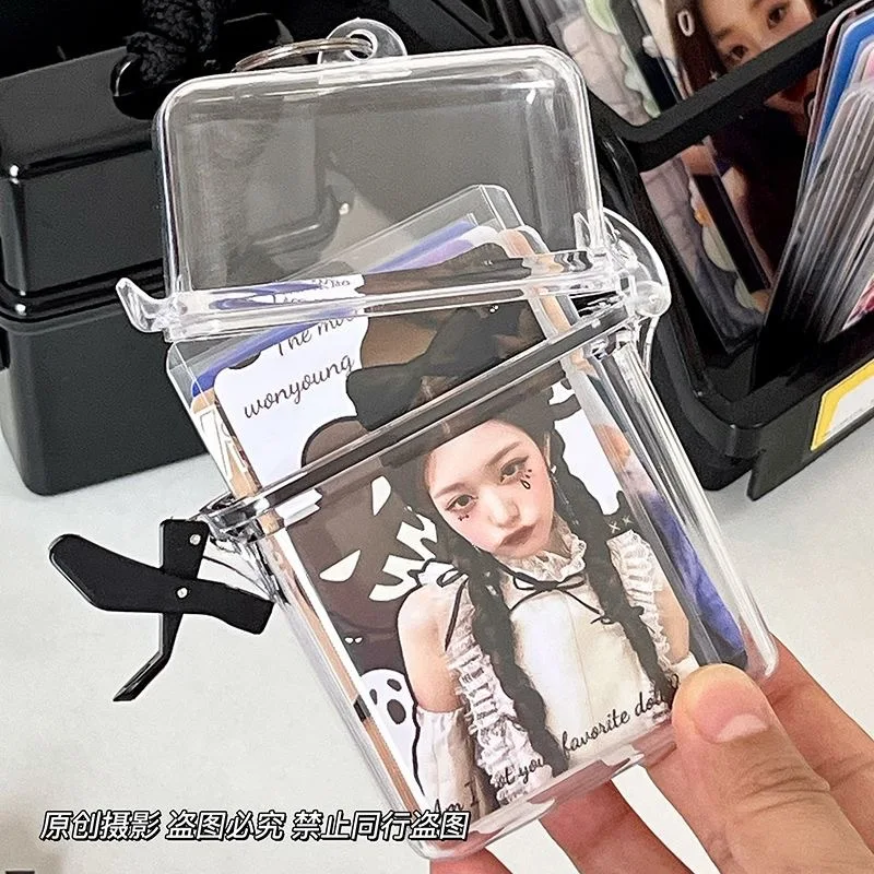 透明なプラスチック製の写真カードホルダー、kpop idolフォトカード