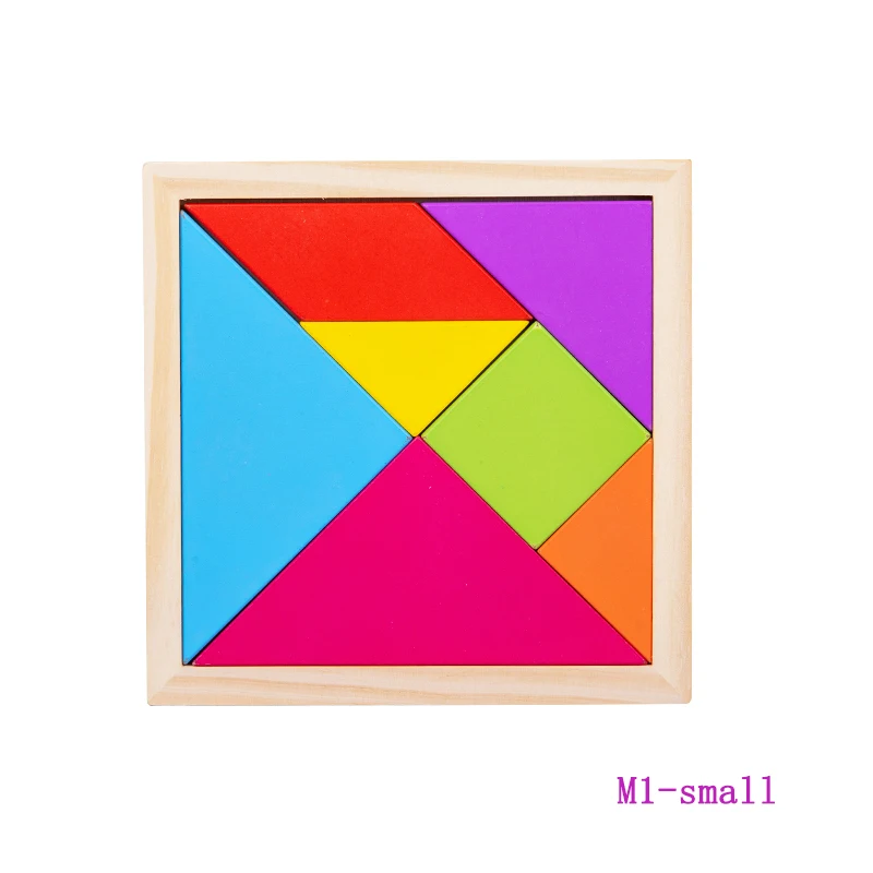 Wooden Blocks Puzzle Brain Teasers Toy Tangram Jigsaw Intelligence Colorful 3D Russian Blocks Montessori Educational - view 6