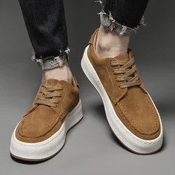 Men Fashion Trends Suede Leather Oxford Shoes Slip-on Light Comfortable  Flats Outdoor Walk Sneakers Daily Commute Casual Shoes