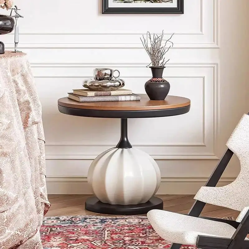 

Nordic Aesthetic Coffee Table Luxury Modern Designer Organizer Round Side Table Standing Center Mesa Auxiliar Home Furniture