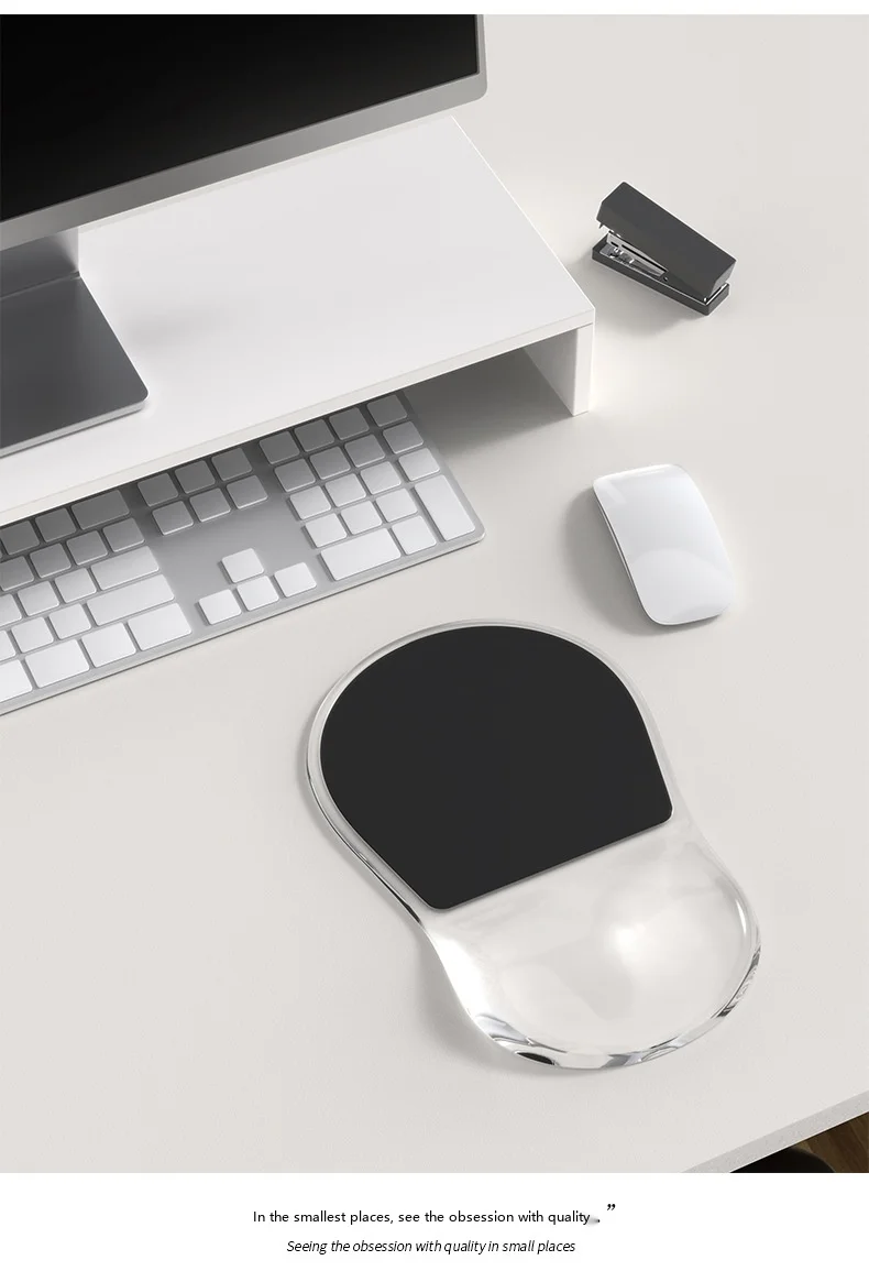 Transparente Silikon-Handgelenkauflage Mauspad Kristall Ergonomische Schreibtischunterlage für Büro und Gaming 12 Farboptionen – Detail 8