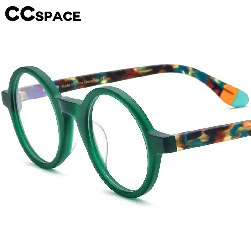 56919 Rainbow Color Acetate Clear Eyewear Women Vintage Round Optical Spectacle Frame Men Anti Blue Light Computer Glasses