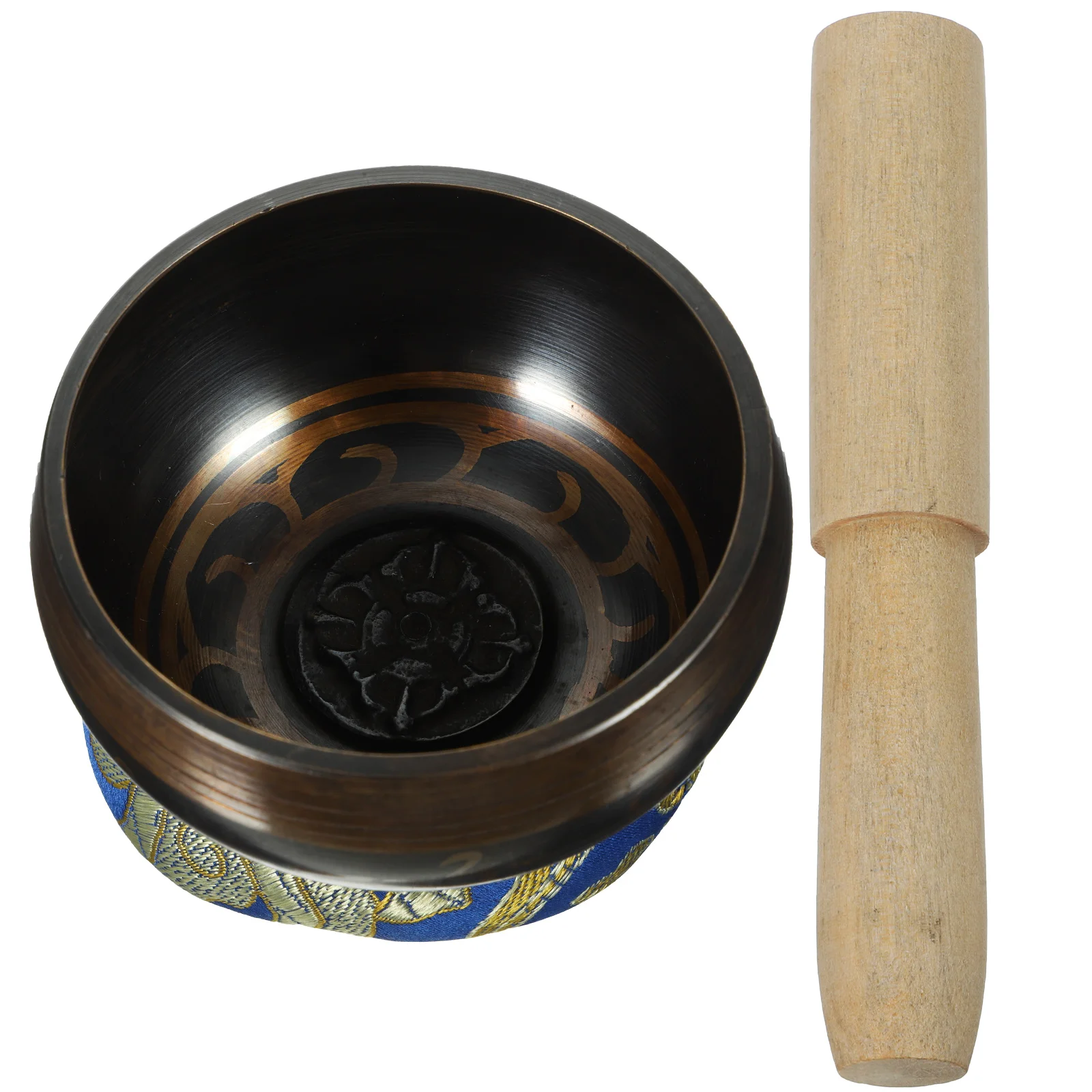 

1Set Copper Singing Bowl Meditation Set Yoga Tool Home Decor Wood Rod Bowl Relaxation Gift Meditation Tool