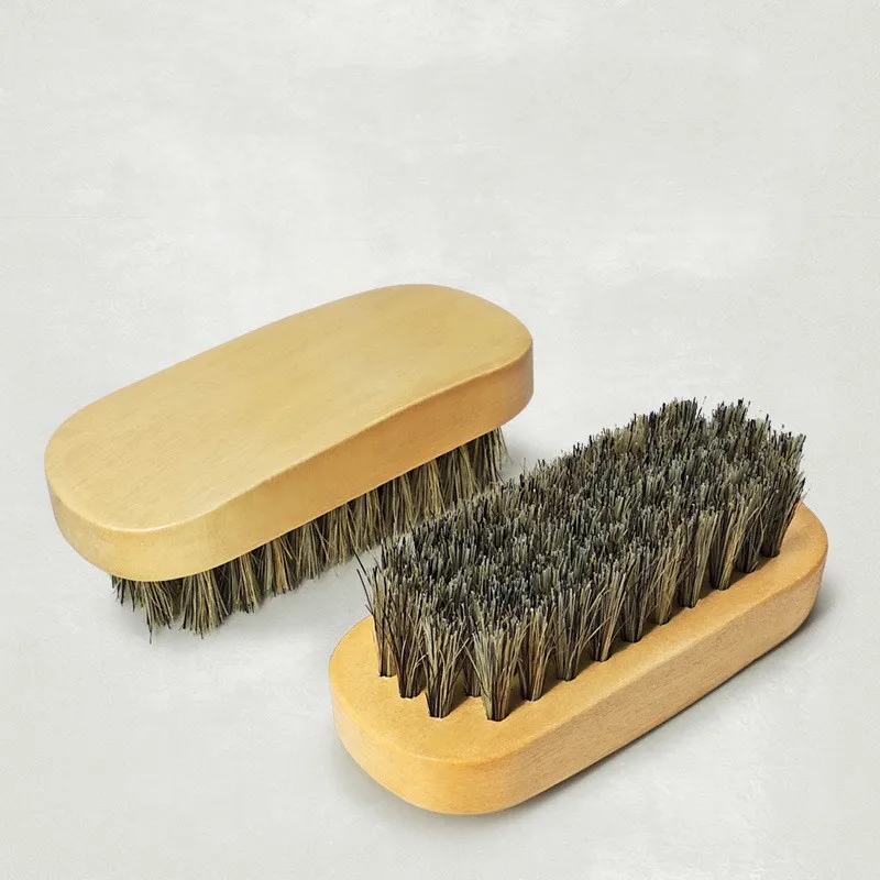 Horsehair Shoe Brushes Polish Natural Leather Horse Hair Soft Polishing Tool Bootpolish Cleaning Brush Nubuck Boot Pig Bristles