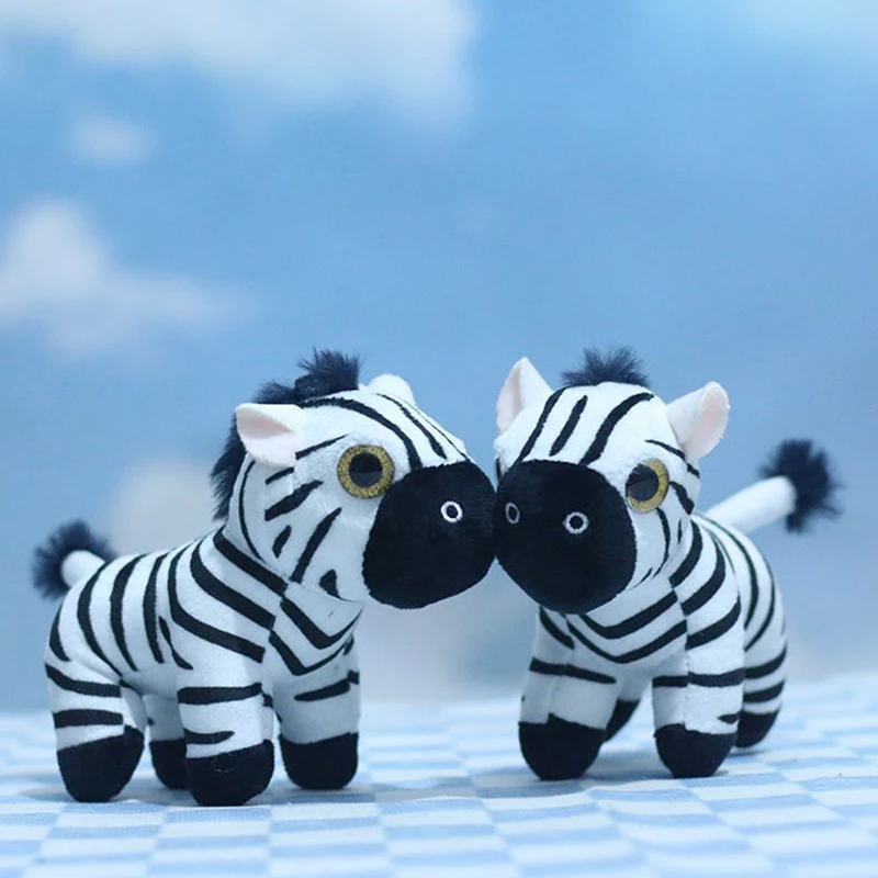 15cm Cute Little Zebra Plush Toy Keychain Stuffed Animal For Kids Girl Lovely Animal Doll Toy Plushie Ornament Pendant