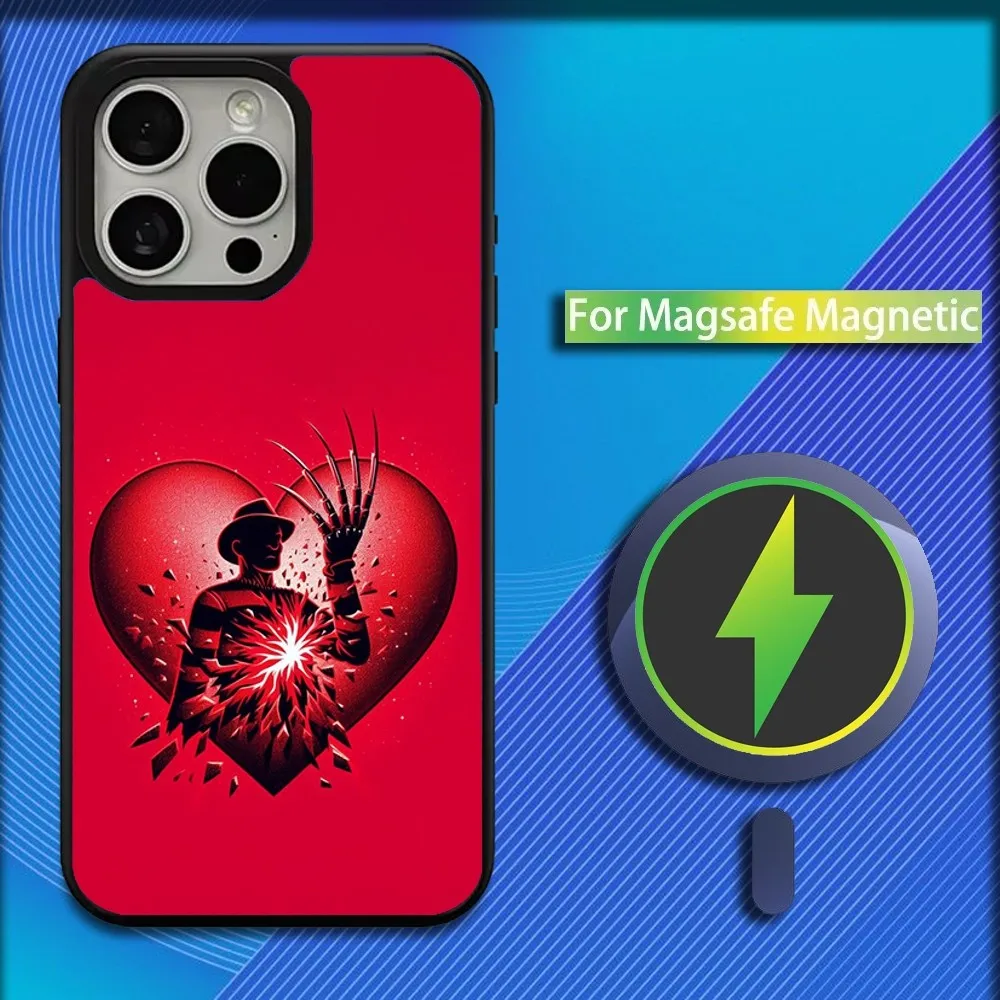 K-Krueger F-Freddy Horror Phone Case For iPhone 16,15,14,13,12,11,Plus,Pro,Max,Mini Magsafe Magnetic Wireless Charging