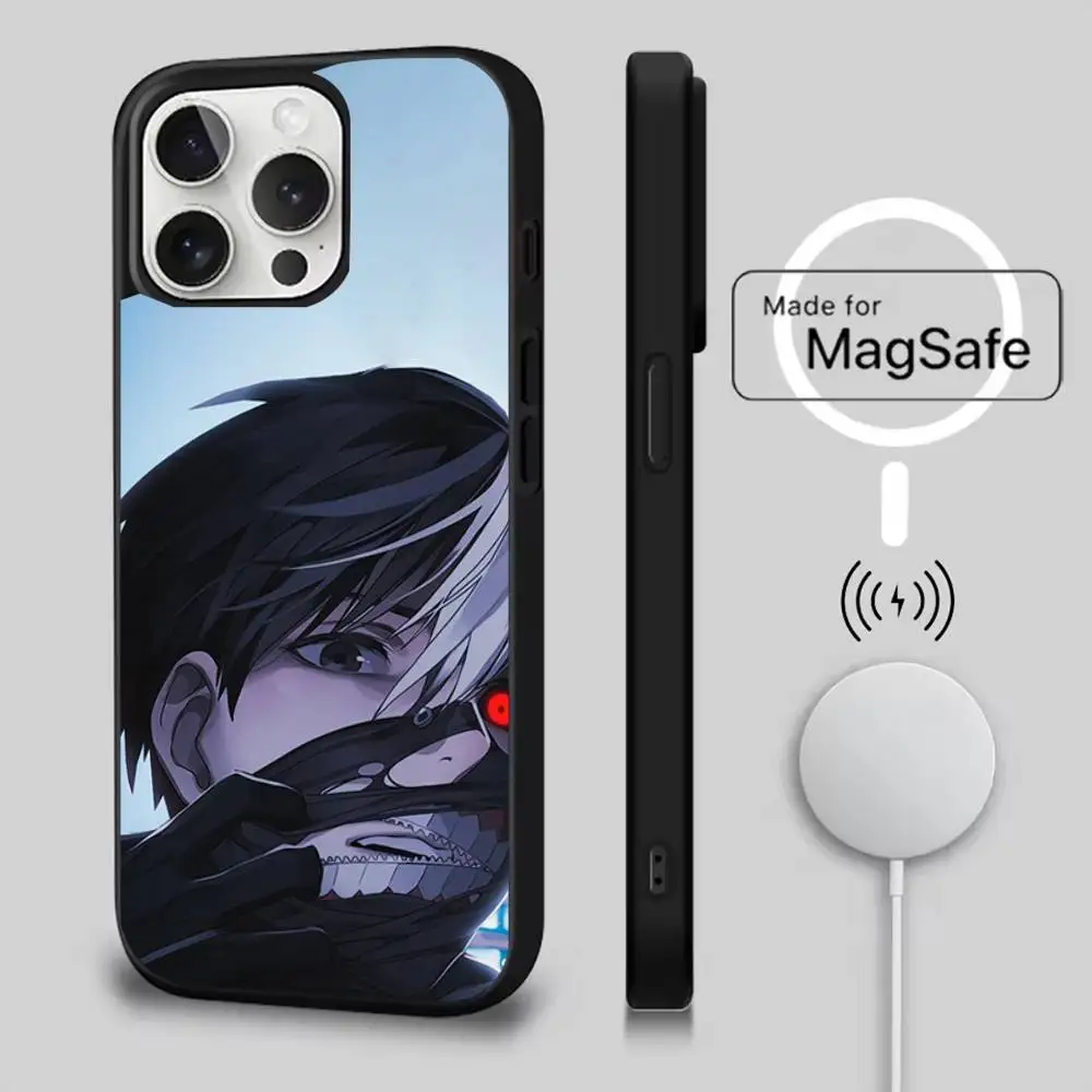 Чехол для телефона с аниме «Токийский гуль» для iPhone 17,16,15,14,13,12,11, Pro, Max, Plus, Mini, SE4, E с магнитной беспроводной зарядкой Magsafe